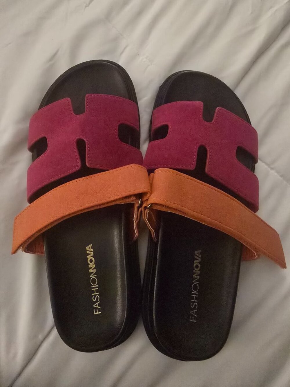 NWOT Agnes Flat Sandals - Pink/combo Sz 7 - Picture 6 of 8